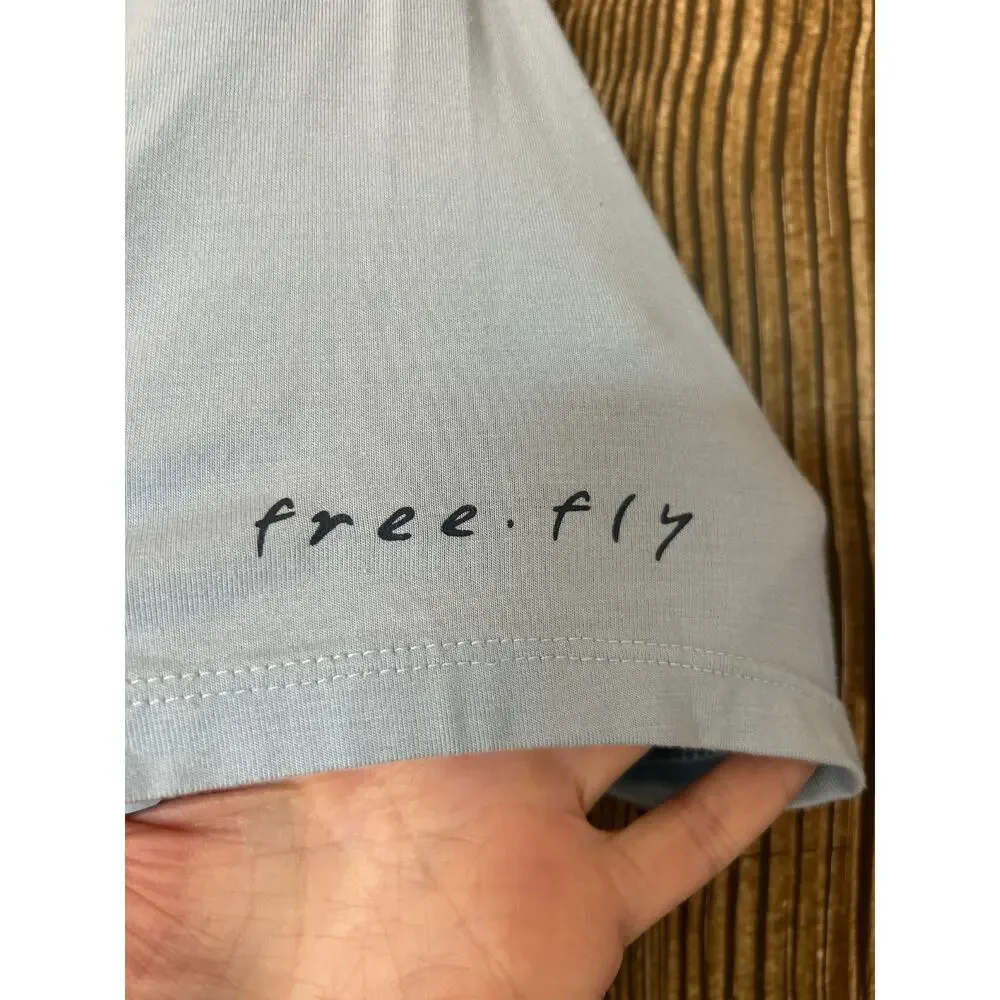 Free Fly Polo Shirt Size S Light Blue Preppy Stretch Performance Bamboo‎ Outdoor